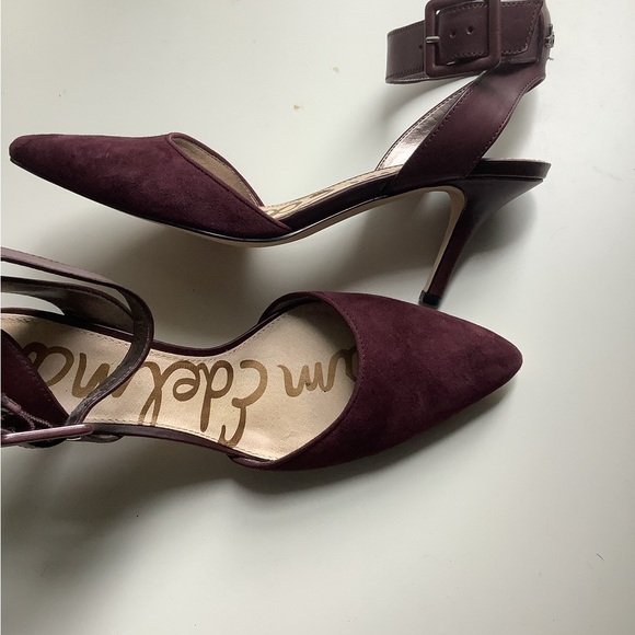 Sam Edelman Shoes - Sam Edelman Burgundy suede high heel ankle strap